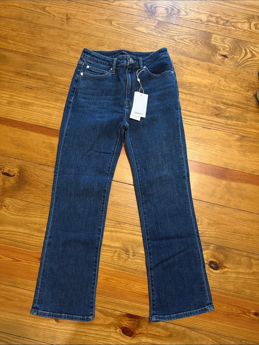 Sz 27 Quince Women's Dark Blue Straight-Leg Jeans
